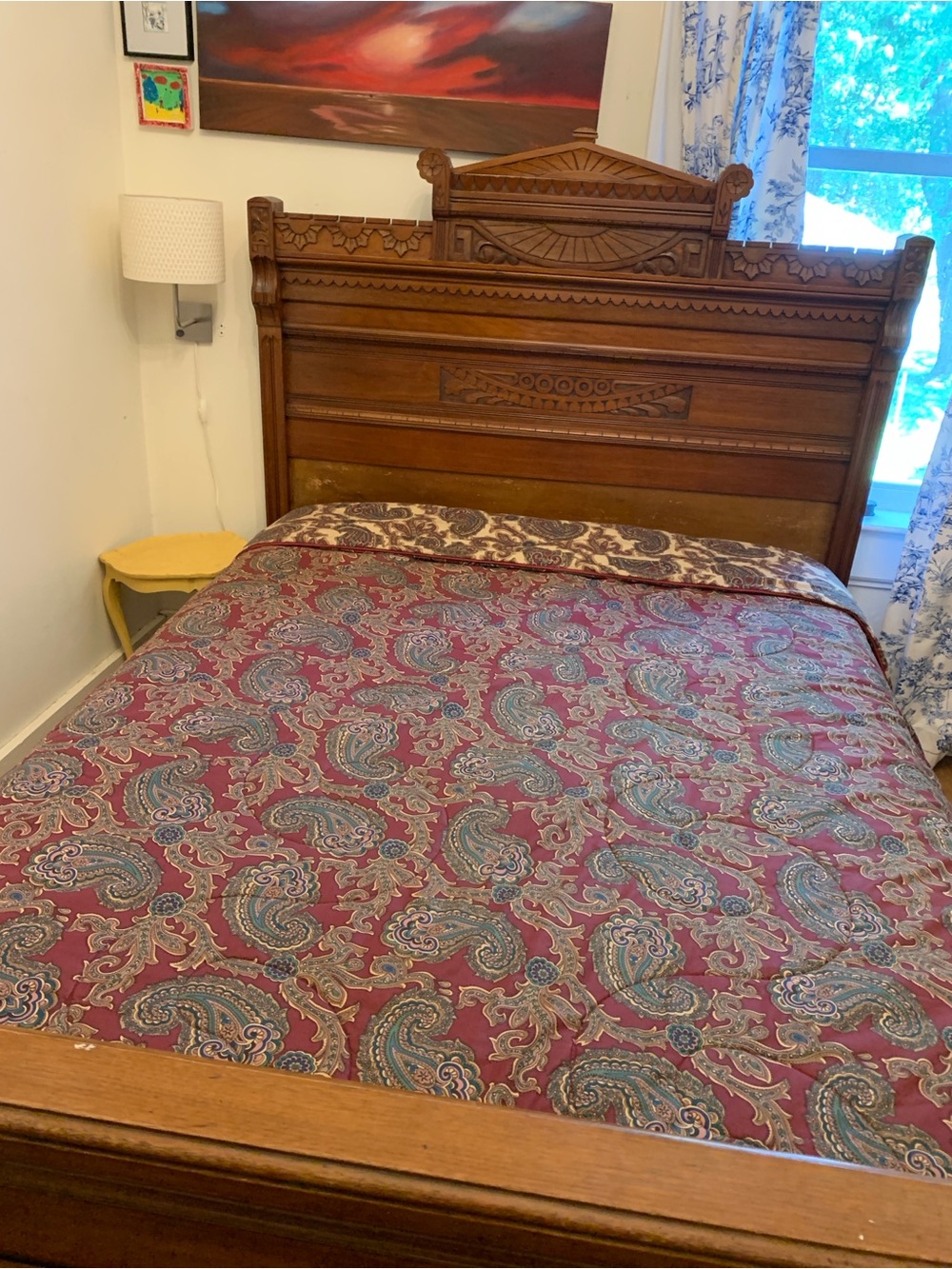 Reversible Paisley Comforter - Burgundy